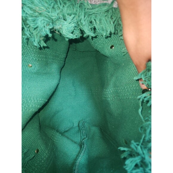 Green fringe cloth purse butterfly charm - Picture 6 of 7